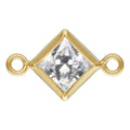 Gold-Filled Diamond Bezel CZ Connectors for Permanent Jewelry